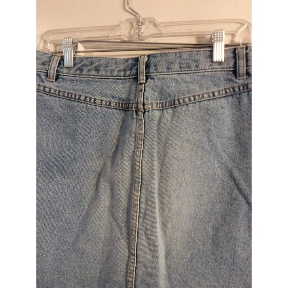 MODA Button front Denim Mini Skirt Womens Size 8 Vintage